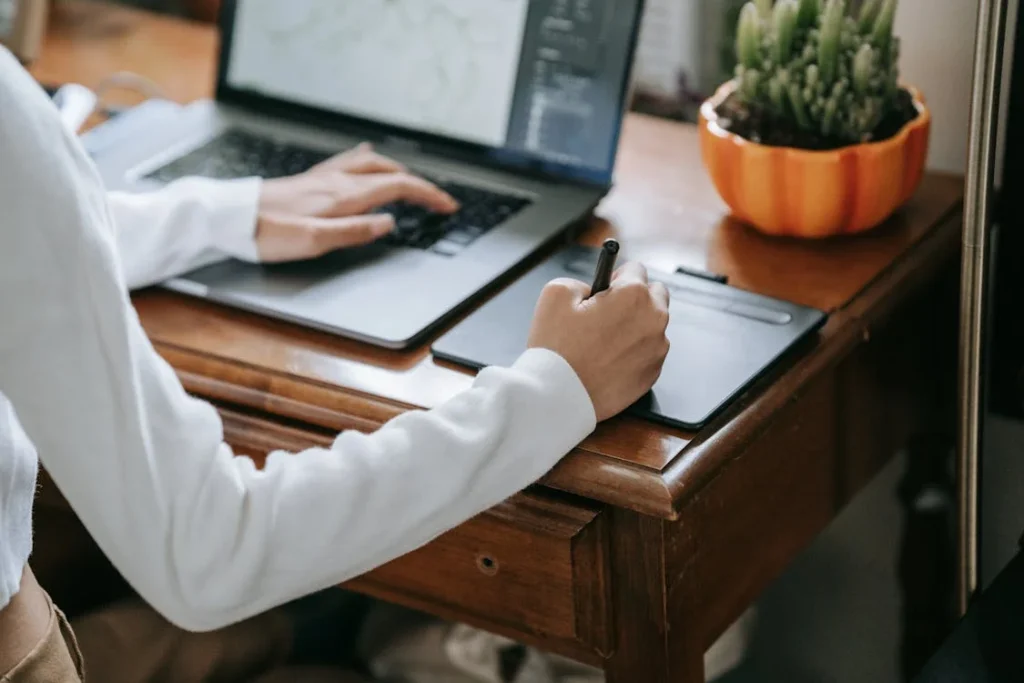 woman working on improving security and user experience of website